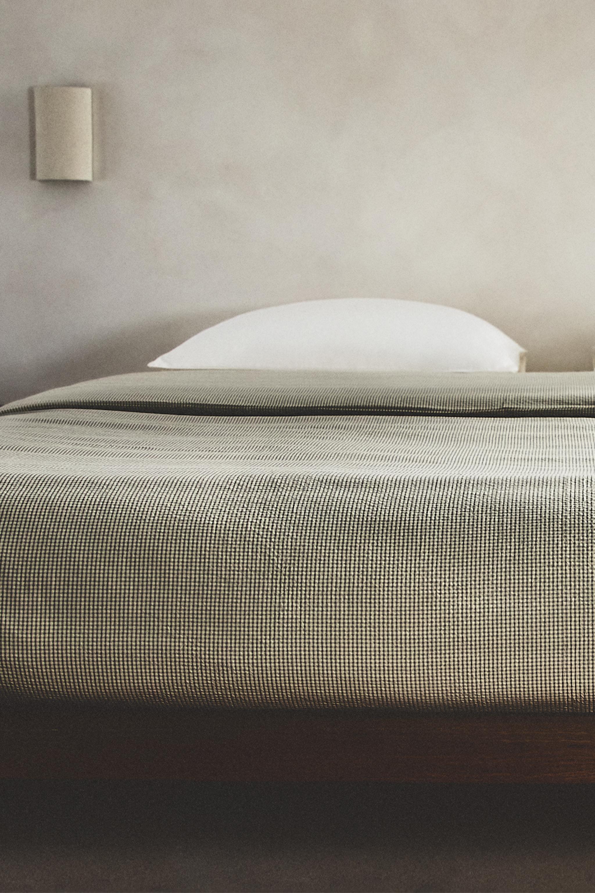 HOUSSE DE COUETTE COTON SEERSUCKER CARREAUX